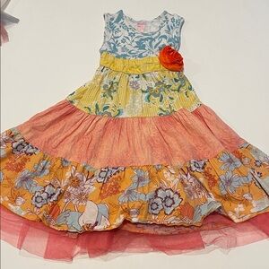 Giggle Moon Blue and White Floral Dress